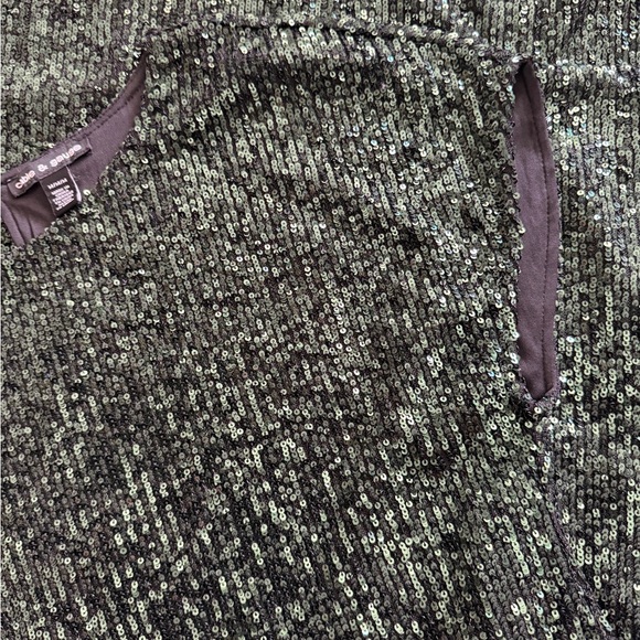 Cable & Gauge Green Sequin Short Sleeve Dress - Picture 8 of 11
